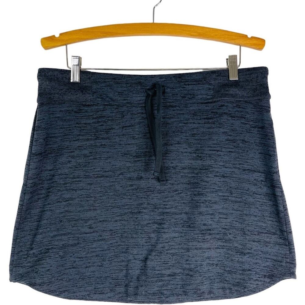 Athleta grey black stretchy activewear sports mini skirt large